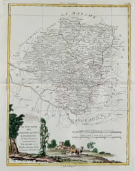 Styringer av Limosin, Quercy og Perigord, gravering av G. Zuliani hentet fra Tome I of the Newest Atlas publisert i Venezia i 1776 av Antonio Zatta, Private Collection
