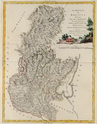 Landområde i staten Veneto: Brescia, gravering av G. Zuliani hentet fra Tome II av "Newest Atlas" publisert i Venezia i 1783 av Antonio Zatta, privat samling