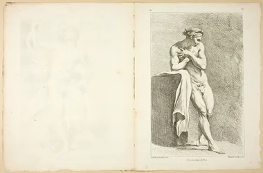 Figur (recto og verso), fra Premier livre de figures d'Academies gravert delvis av professorene ved Royal Academy