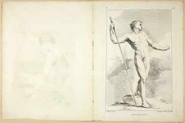 Figur (recto og verso), fra Second book of figures of Academies gravert delvis av professorene ved Royal Academy