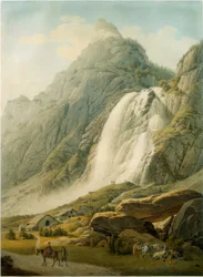 Fjelllandskap med foss