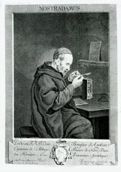 Portrett av Michel Nostradamus (1503-66) gravert av Christian von Mechel (1737-1817) 1762