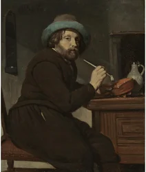 Røyker sitter ved et bord