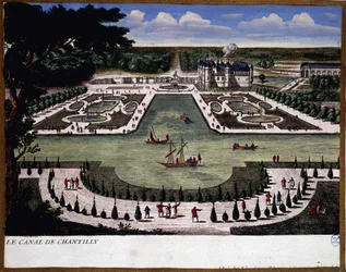 Canal of the Chantilly Estate - gravering av Perelle