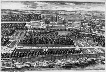 Generell utsikt over St Cloud (slottet og hagene til Le ours) - av Perelle, sent på 1600-tallet