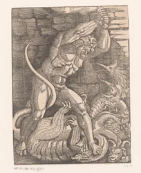 Hercules dreper Hydraen til Lerna Labours of Hercules (serietittel)