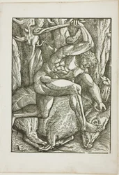 The Labors of Hercules: Hercules subduing the Erymanthian Boar