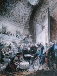 Louis XVI (1754-93) Legger den første steinen til Royal Academy of Surgery