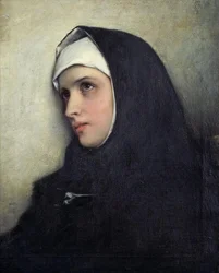 Gabriel von Max - Portrett av en nonne
