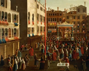 Italia, Veneto, Venezia, Fair på Campo San Luca