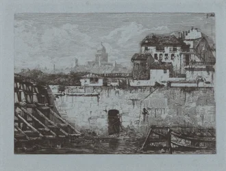 Ruinene av Hôtel de Brentonvilliers, på spissen av Île Saint-Louis
