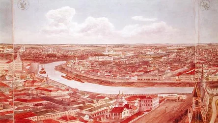 Panorama av Moskva, som viser Moskva-elven, 1819 (wc på papir) (se 170139-170146)