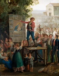 En gatekunstner synger om Jomfruens mirakler under Madonna dell