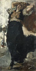 Kunstnerens kone som tyrkisk danser.
