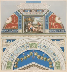 Bezel og hvelvpanel med Adam og Eva på jobb. 1774