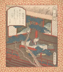 En vismann sovnet over bøkene sine, ca. 1820.