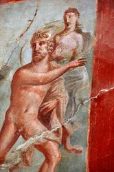 Detalj av en freske fra College eller Sacellum des Augustales, Herculaneum (fresco)