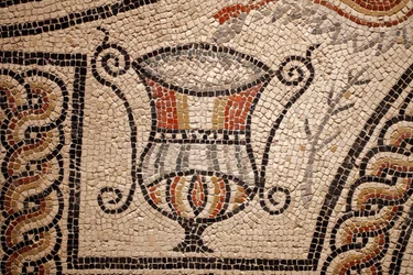 Mosaikk med fisker, detaljer