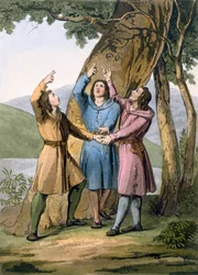 Sveits: De tre lederne av Det helvetiske forbund, fra «Costume dei Romani, Svizzeri...»