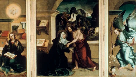 Appearance of Christ to the Virgin, 1531.     1183764   no       norwegian Successfully Translated  Original: River Landscape with Ferry Rivierlandschap met een veerboot Translat: River Landscape with Ferry Rivierlandschap met een veerboot 1396529 no norwe