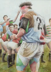 Rugbykamp: Harlequins mot Northampton, Brian Moore i lineouten, 1992