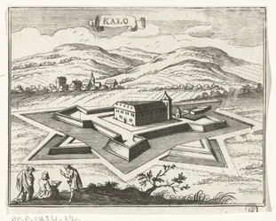 Utsikt over Nagykálló Topografiske bilder av Østerrike, Ungarn og Balkan (serietittel) Kort beskrivelse, og aen-wysinghe der placesen i desen boeck, med deres teghen-ord, stående, relevant uyt-ghebeldt, i Oostenryck (se