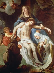 Pieta med St. Frans av Assisi (ca. 1181-1226) og St. Elizabeth av Ungarn (1207-31)