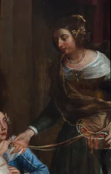 Erkehertuginne Isabella av Spania, som gir sine juveler til basilikaen St. Martin i Halle