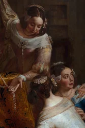 Erkehertuginne Isabella av Spania, som gir sine juveler til basilikaen St. Martin i Halle