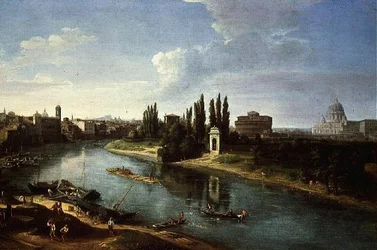 Utsikt over elven Tiberen i Roma, fra nord (par 68187)
