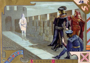 Kongens gjenferd viser seg for Hamlet, scene fra akt I av «Hamlet» av William Shakespeare (1564-1616)