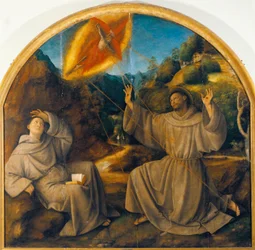 Italia, Varallo, maleri av Saint Francis som mottar Stigmata