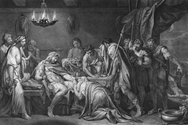 Priamos forløser den døde kroppen til Hector, Domenico Cunego, 1764