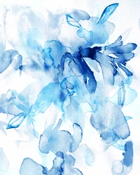 Blå akvarellblomster