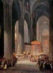 Corpus Christi-prosesjonen inne i Sevilla-katedralen