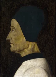 Portrett av Lorenzo Giustiniani (1383-1456) (St. Lawrence Justinian) - av Bellini, hedning (ca. 1429-1507). Tempera på panel, størrelse: 41x29,5