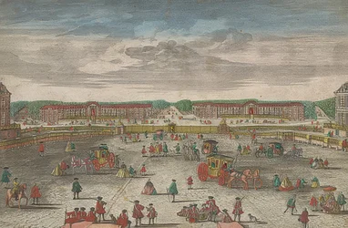 Utsikt over stallen til slottet i Versailles