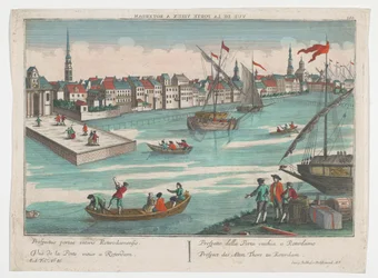 Utsikt over Ooster Oude Hoofdpoort i Rotterdam Prospect des Alten Thors zu Rotterdam (tittel på objekt) Rotterdam (serietittel)
