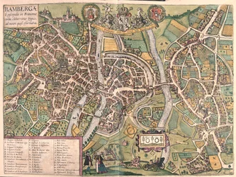 Bamberg, Tyskland - i #39;Civitates Orbis Terrarum#39; av Georg Braun, Köln 1617