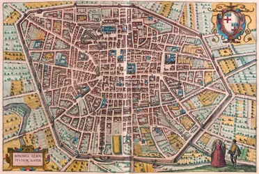 Bologna, Italia - i #39;Civitates Orbis Terrarum#39; av Georg Braun, Köln 1617