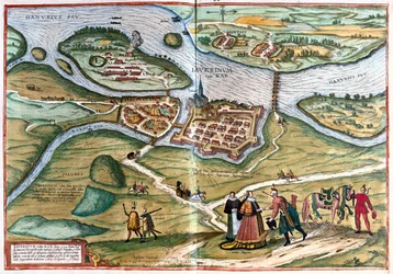 Gyor, Ungarn - i #39;Civitates Orbis Terrarum#39; av Georg Braun, Köln 1617