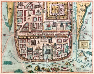 Jerusalem, Israel -i #39;Civitates Orbis Terrarum#39; av Georg Braun, Köln 1617