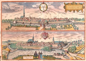 Krempe, Rendsburg, Tyskland - i #39;Civitates Orbis Terrarum#39; av Georg Braun, Köln 1617
