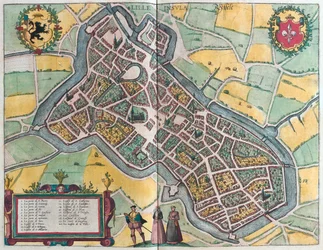 Lille Island, Ryssele, Frankrike, i #39;Civitates Orbis Terrarum#39; av Georg Braun, Köln 1617