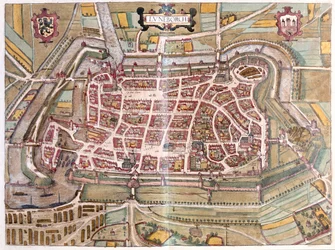 Luneburg, Tyskland - i #39;Civitates Orbis Terrarum#39; av Georg Braun, Köln 1617