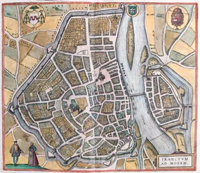 Maastricht, Nederland, i #39;Civitates Orbis Terrarum#39; av Georg Braun, Köln 1617