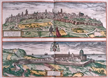 Orvieto - Sanctuary of Loreto, Italia - i #39;Civitates Orbis Terrarum#39; av Georg Braun, Köln 1617