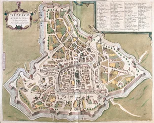 Padua, Italia - i #39;Civitates Orbis Terrarum#39; av Georg Braun, Köln 1617