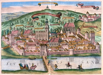 Przemysl, Polen - i #39;Civitates Orbis Terrarum#39; av Georg Braun, Köln 1617