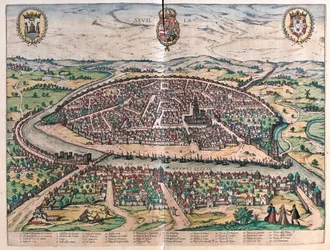 Sevilla, Spania - i #39;Civitates Orbis Terrarum#39; av Georg Braun, Köln 1617